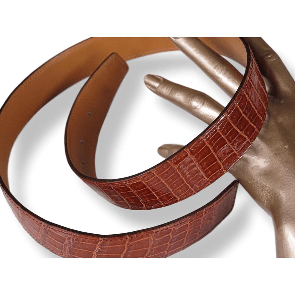 Hermes 2003 Fauve Crocodile Belt Strap sz75