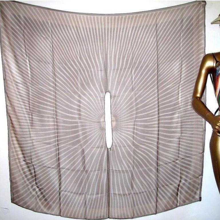 Hermes 2003 Brown Soleil Chiffon Ponchetole GM New!