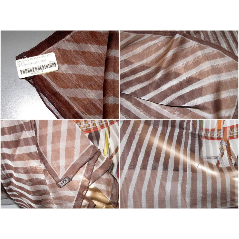 Hermes 2003 Brown Soleil Chiffon Ponchetole GM New!