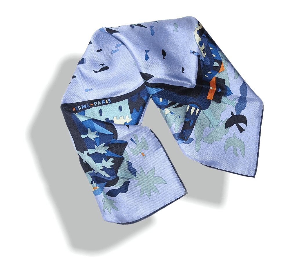 Hermes Rives de la Mediterranee by Karen Petrossian Gavroche Twill 42