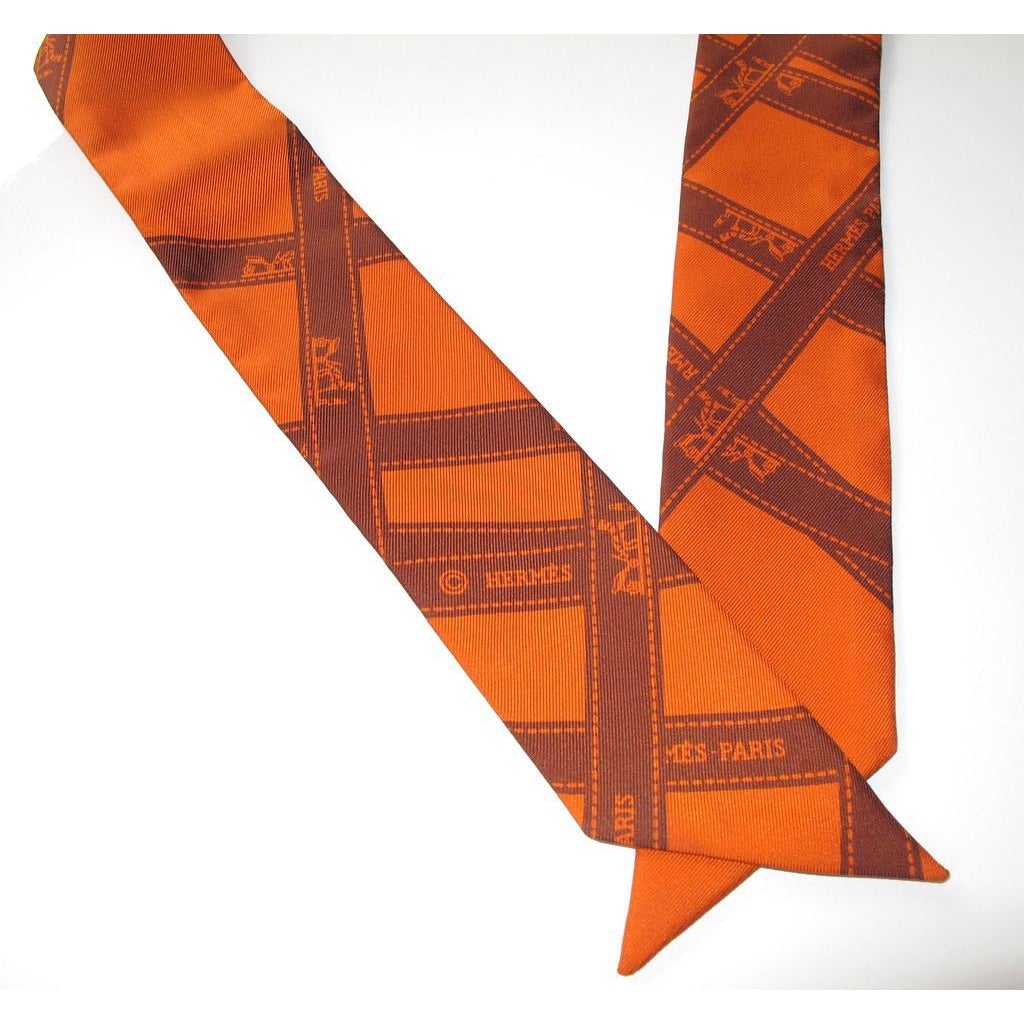 Hermes 2003 Orange brown Bolduc Twilly New in Box!