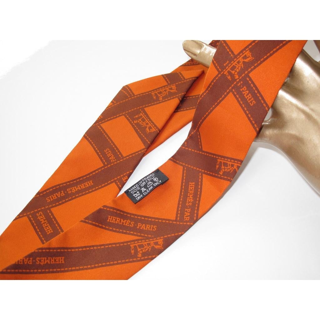 Hermes 2003 Orange Brown Bolduc Twilly, NIB! - poupishop