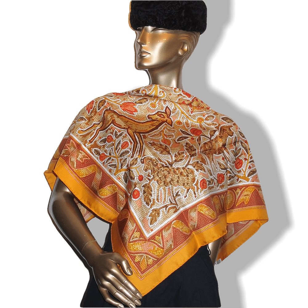 hermes mosaics pavement orange carre scarf