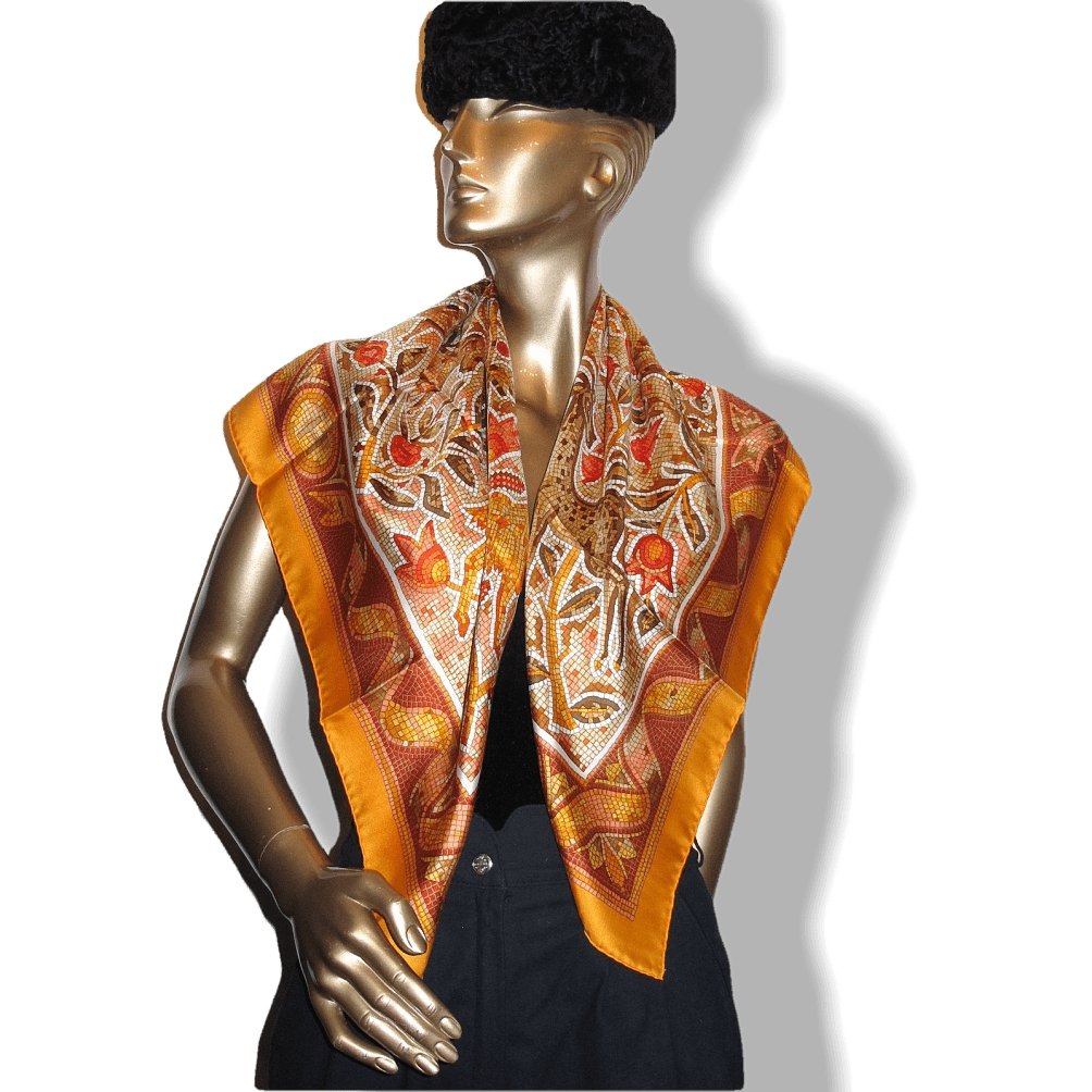 hermes mosaics pavement orange carre scarf