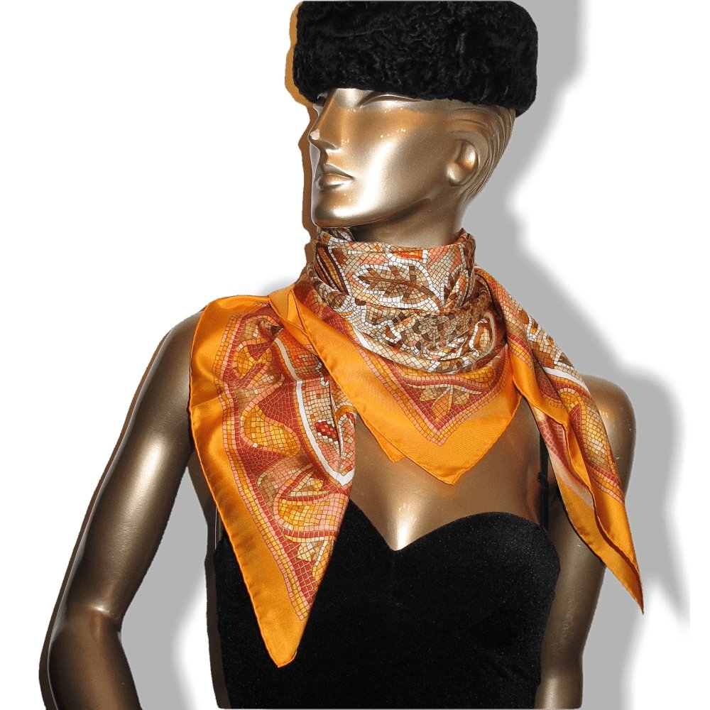 hermes mosaics pavement orange carre scarf