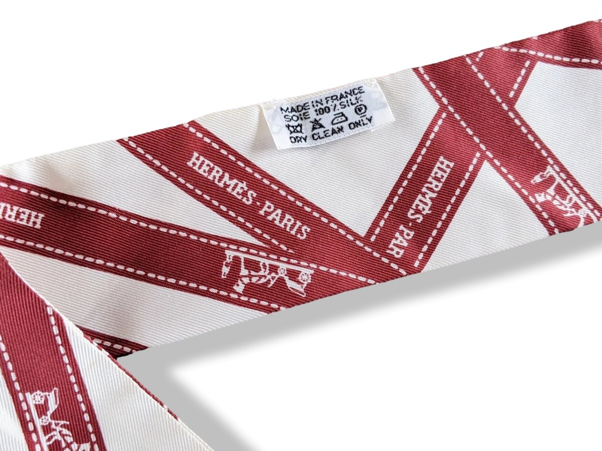 Hermes 2003 White/Red Bolduc Twilly, Box!