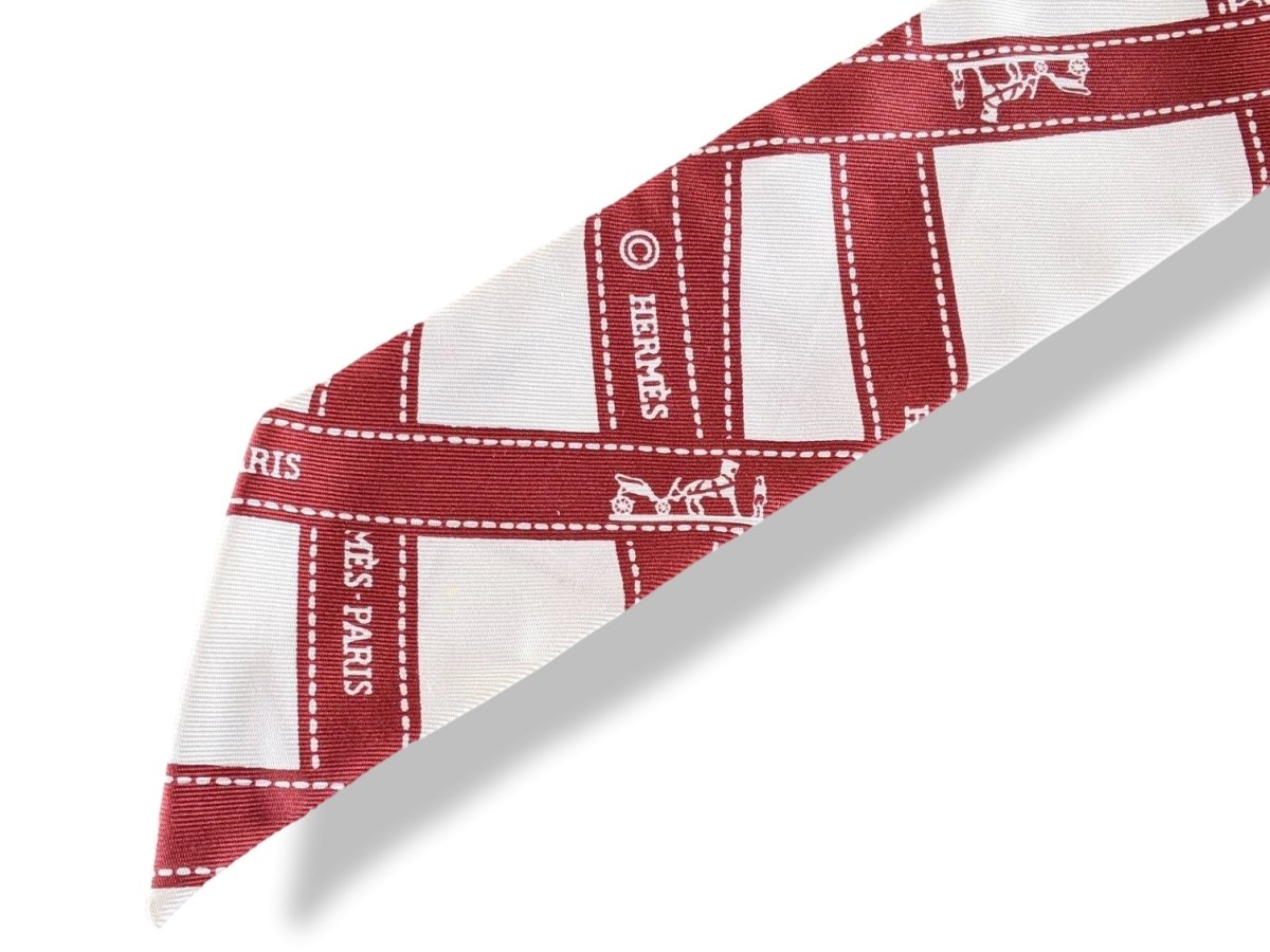 Hermes 2003 White/Red Bolduc Twilly, Box!