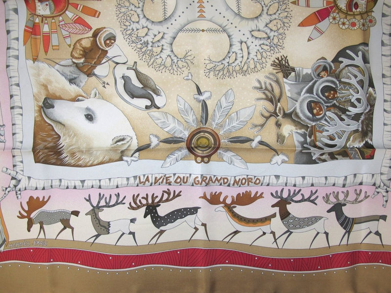 Hermes La Vie du Grand Nord by Aline Honore Twill 90