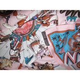 Hermes 2004 Baby Pink Kachinas by Kermit Oliver Cashmere Shawl 140, Box! - poupishop