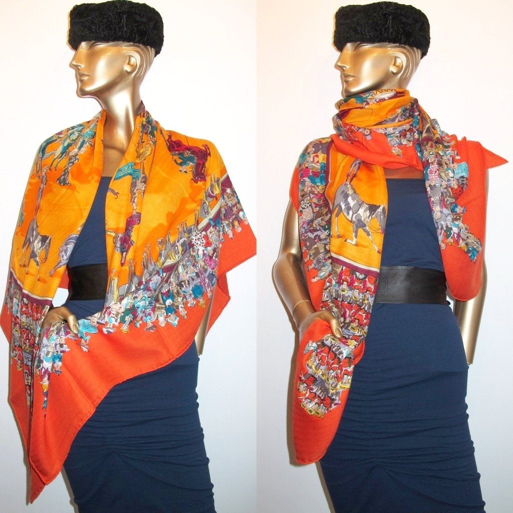 Hermes 2004 Cirque Molier Shawl 140