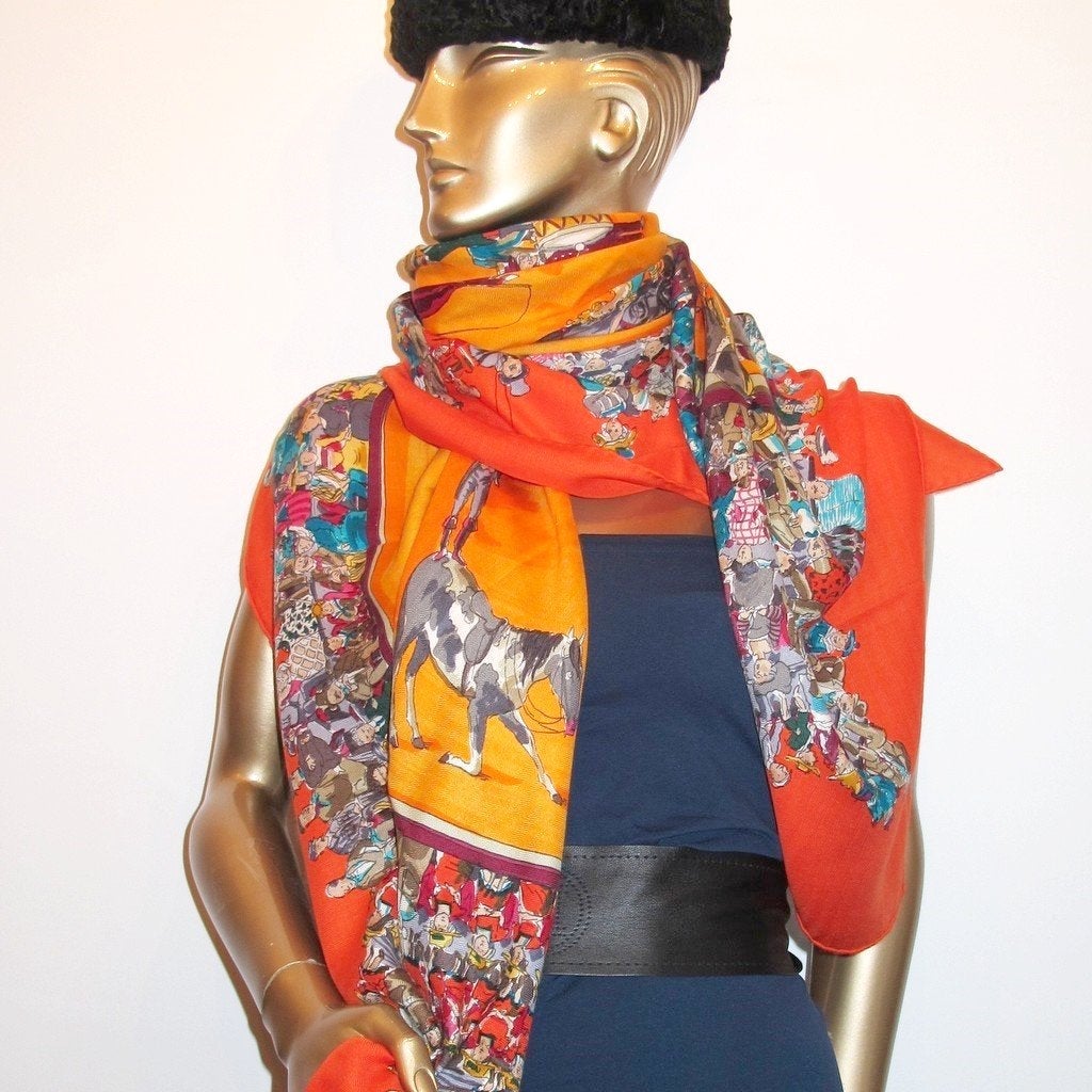 Hermes 2004 Cirque Molier Shawl 140
