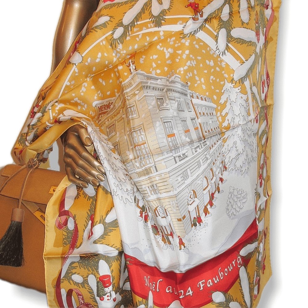 Hermes 2004 cw04 Jaune Rouge Noel au Faubourg Twill 90