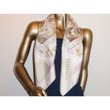 Hermes 2004 Rose Vie du Grand Nord carre scarf Twill