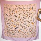 Hermes 2004 Lilas/Rose Poudre Plumes Cashmere Shawl 140 - poupishop