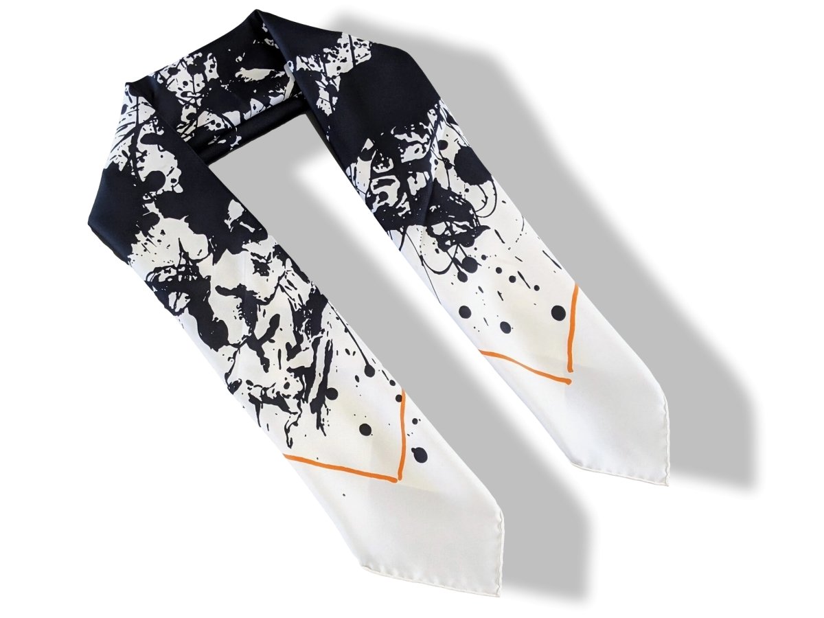 Hermes 2004 Noir/Blanc/Orange CHEVAL SURPRISE by Dimitri Rybaltchenko Twill 90, Box!