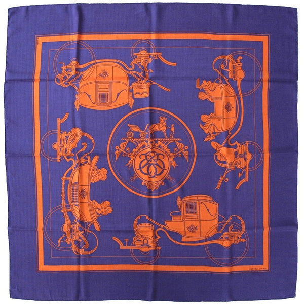 Hermes 2004 Purple Orange Ex Libris Cashmere 90