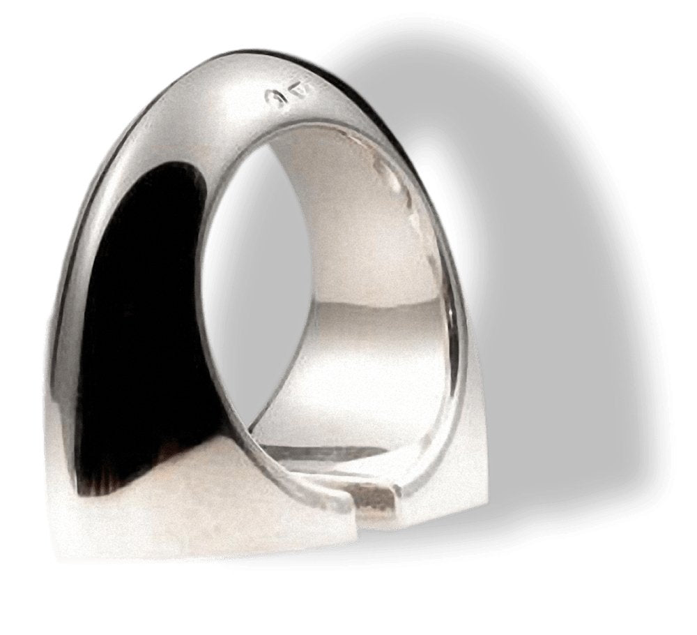 Hermes Shiny Sterling Silver 925 Initiale Ring PM