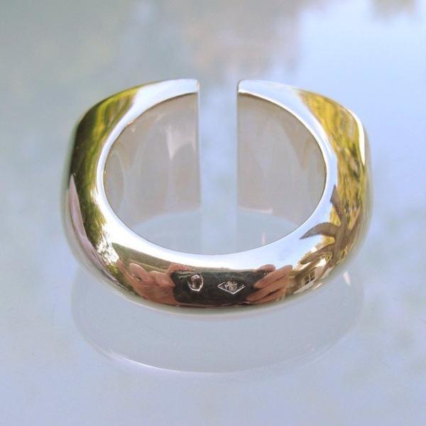 Hermes 2004 Shiny Sterling Silver 925 Chaine d'Ancre Initiale Ring TGM, New! - poupishop