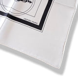 Hermes 2004 White/Black EX LIBRIS Crispy Twill Silk 90 Carre, New!