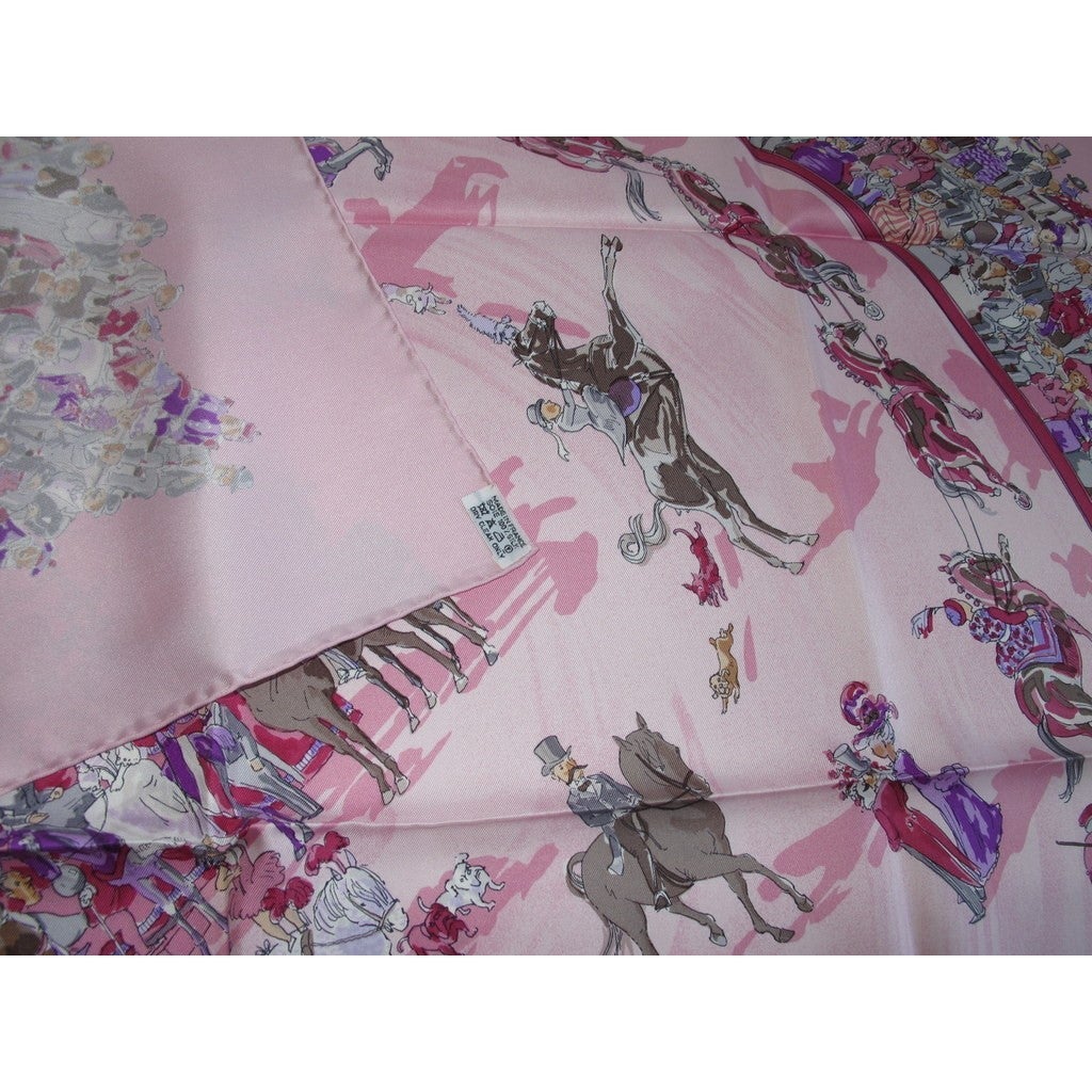 Hermes 2005 cw21 Pink Cirque Molier Dumas Twill 90, New! - poupishop