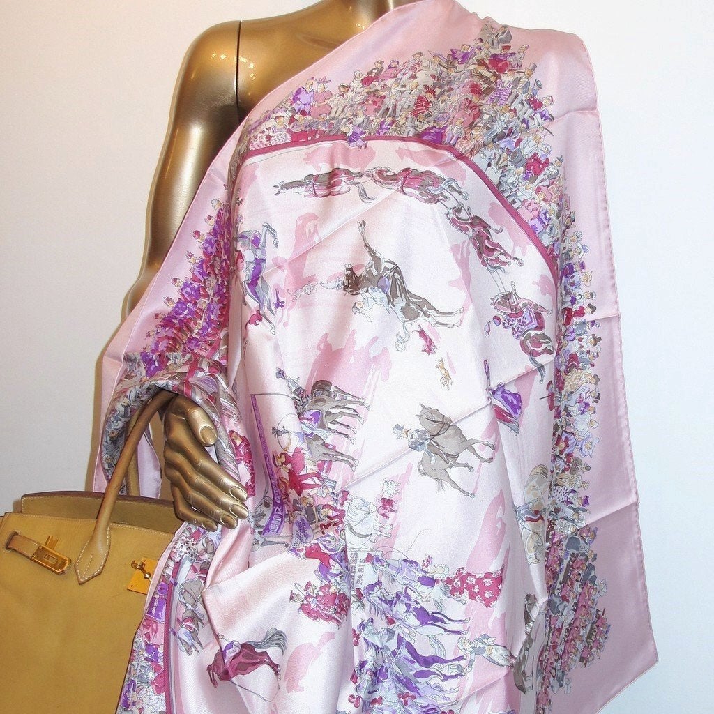 Hermes 2005 cw21 Pink Cirque Molier Dumas Twill 90 New