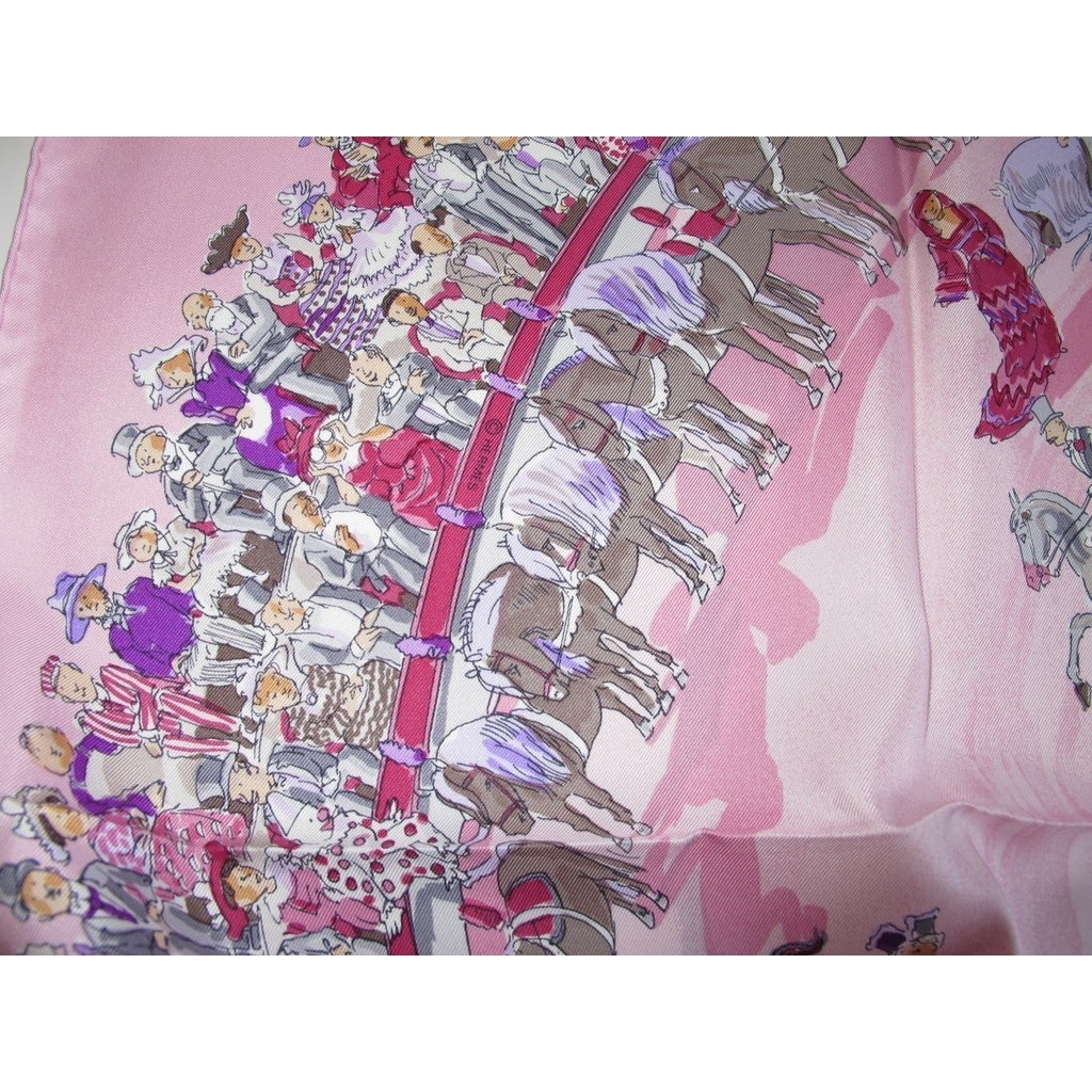 Hermes 2005 cw21 Pink Cirque Molier Dumas Twill 90, New! - poupishop
