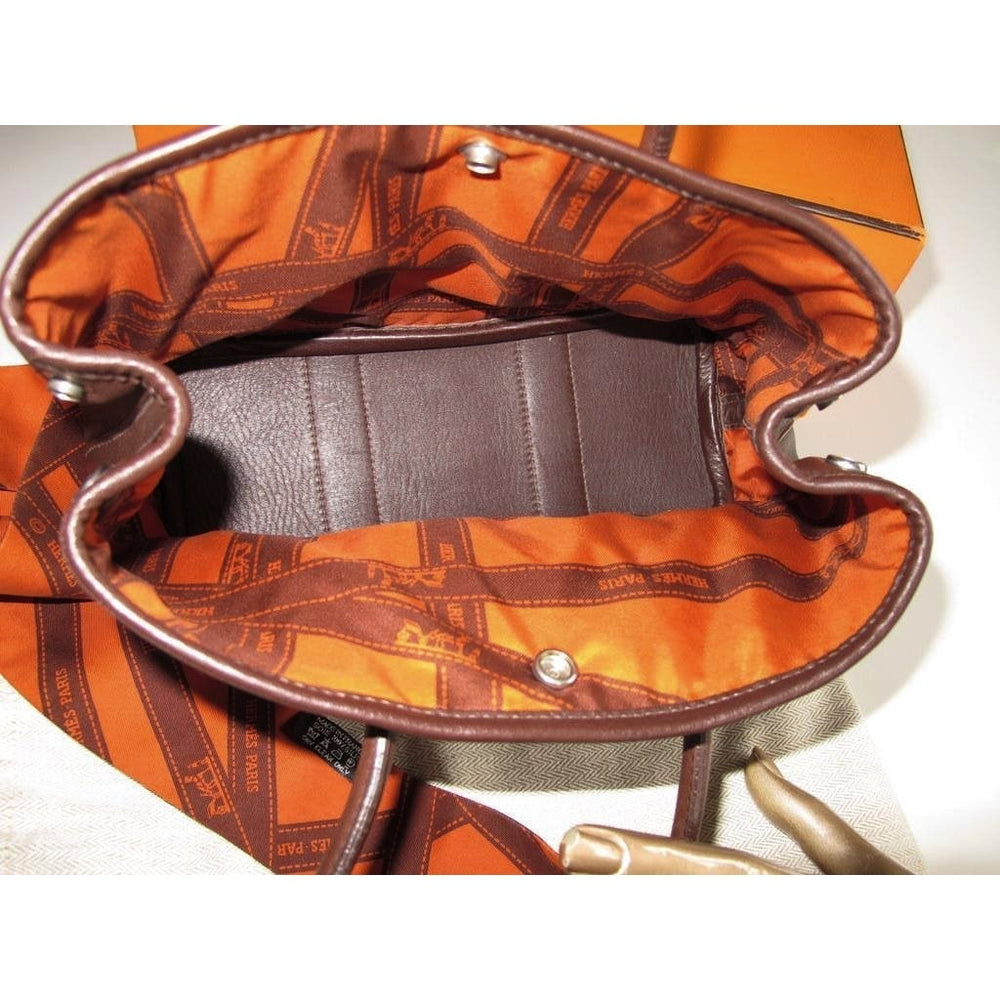 Hermes 2005 Garden Party Bag Veau Swift Chocolat & Twilly Bolduc 