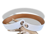 Hermes 2005 Women's White/Natural Leather KIMONO Belt 45 mm for your Twilly, NIB!