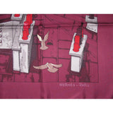 Hermes 2006 Burgundy Orange Les Toits de Paris by Dimitri Rybaltchenko Twill 90cm, New! - poupishop