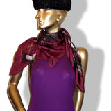 Hermes 2006 Burgundy Orange Les Toits de Paris by Dimitri Rybaltchenko Twill 90cm, New! - poupishop