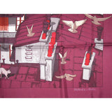 Hermes 2006 Burgundy Orange Les Toits de Paris by Dimitri Rybaltchenko Twill 90cm, New! - poupishop