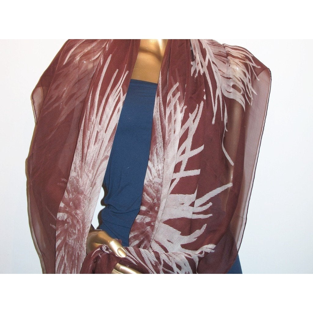 Hermes 2006 Chocolat/White Dahlia II Mousseline 140, New! - poupishop