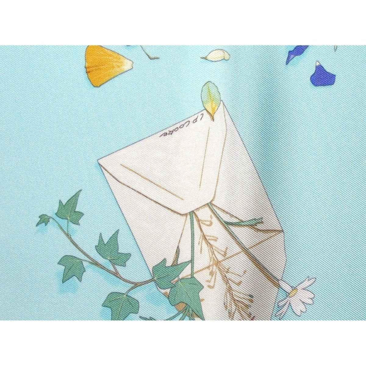 Hermes 2006 Ciel Des Fleurs Pour Le Dire by Leigh P. Cooke Gavroche Pocket Scarf 42cm, NIB! - poupishop