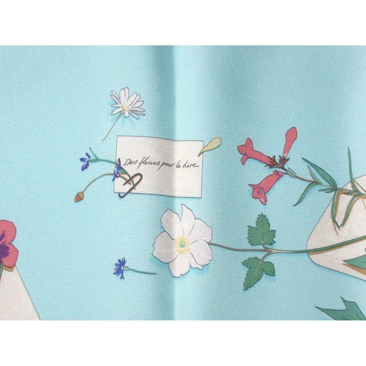Hermes 2006 Ciel Des Fleurs Pour Le Dire by Leigh P. Cooke Gavroche Pocket Scarf 42cm, NIB! - poupishop