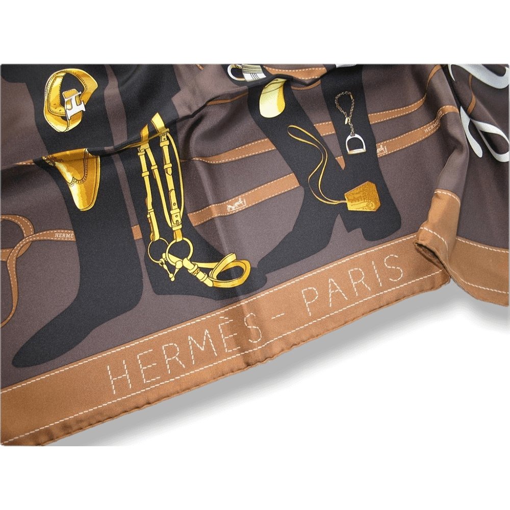 Hermes 2006 First Issue Brown/Black Monsieur & Madame Twill 90cm, GRAIL! - poupishop