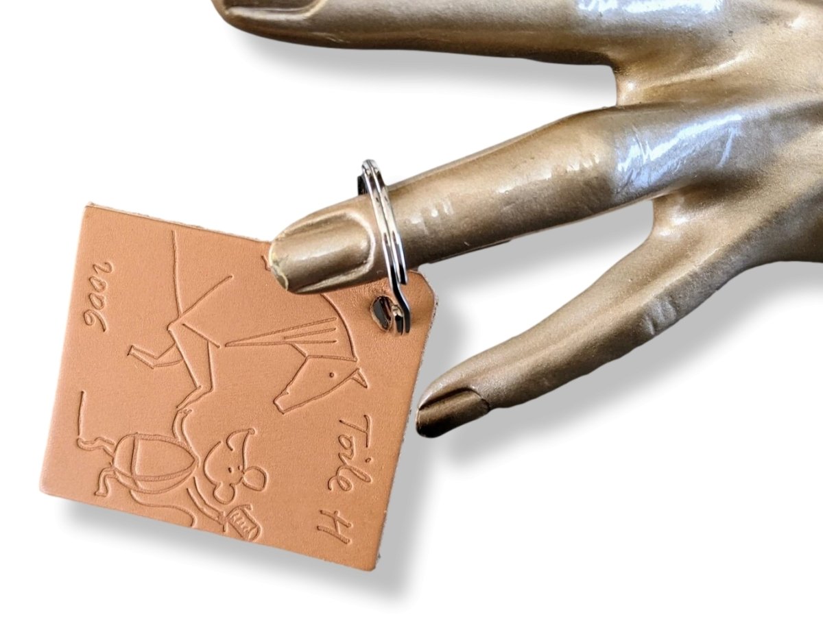 Hermes 2006 Natural Leather Campagne TOILE H Key Ring VIP, New! - poupishop