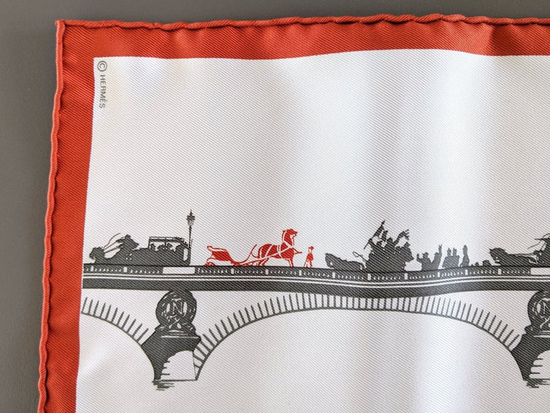 Hermes 2006 Special Issue Paris in the Air - L'air de Paris Pont de Paris Twill Gavroche 42cm, NIB! - poupishop