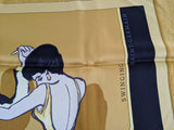 Hermes 2007 Black/Gold SWINGING SAINT GERMAIN Vintage Silk Carre 70 cm, BNWT - poupishop