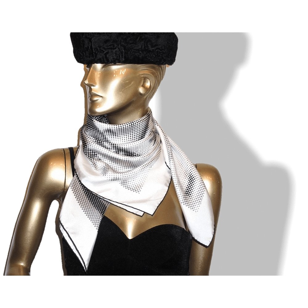 Hermes 2007 B/W Josephine Danse Digitally created by Cyrille Diatkine Twill scarf, New! - poupishop