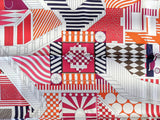 Hermes 2007 Caban/Blanc/Framboise PROMENADE AU FAUBOURG by Nigel Peake Twill Scarf 90cm, Box! - poupishop