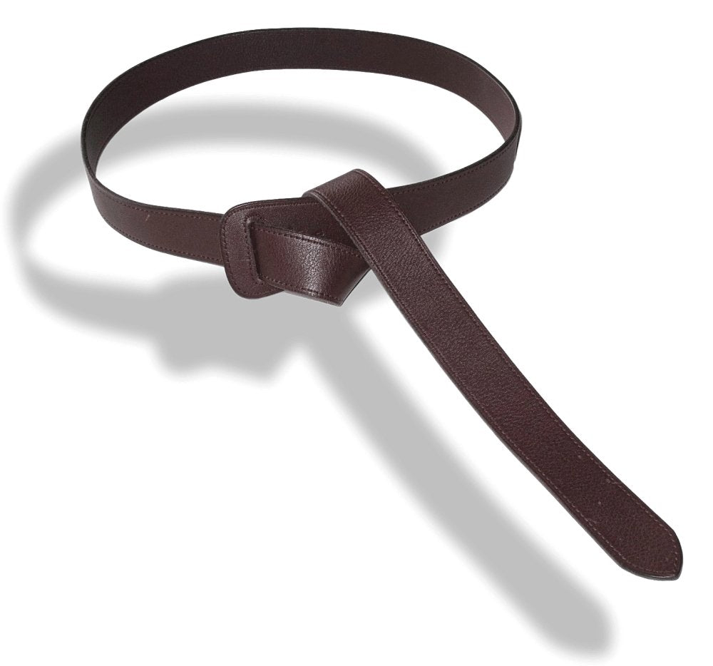 Hermes 2007 Chocolat Leather Xtra Supple Complete Belt to Tie Sz 80, Rare! - poupishop