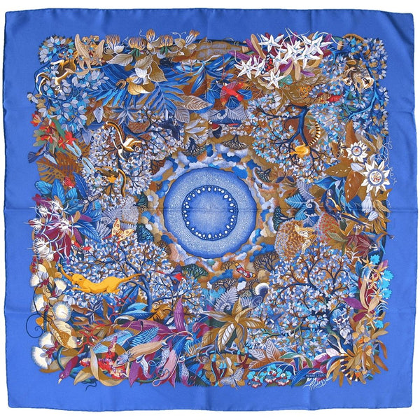 Hermes Au Coeur de la Vie by Aline Honore Twill 90 Scarf