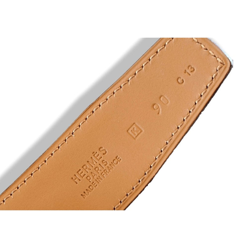 Hermes 2007 Gold Ostrich Skin Reversible Strap for Belt 32 mm Sz90, BNIB!