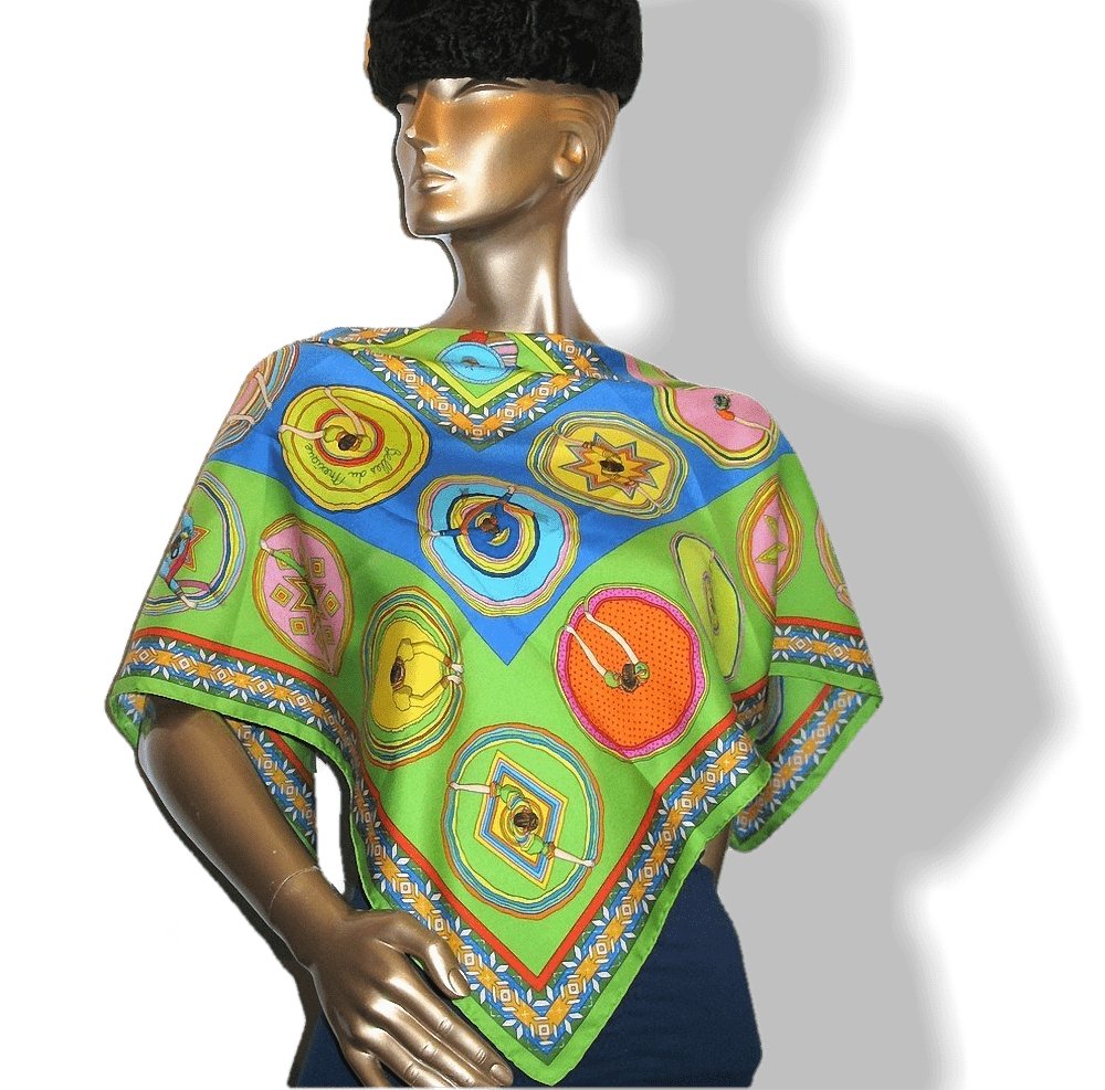 Hermes 2007 Green Blue Belles du Mexique Twill 90