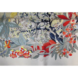 Hermes 2007 Mastic Blue-Grey Red Au Coeur de la Vie by Aline Honore Twill 90 Scarf, Mint! - poupishop