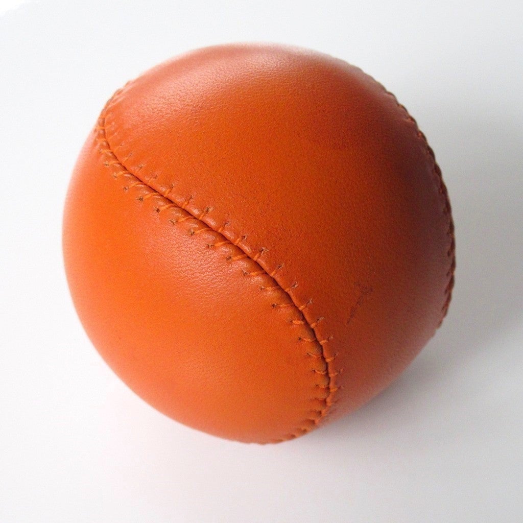 Hermes 2007 Orange Leather Hinokicho Anti Stress Small Ball, rare! - poupishop