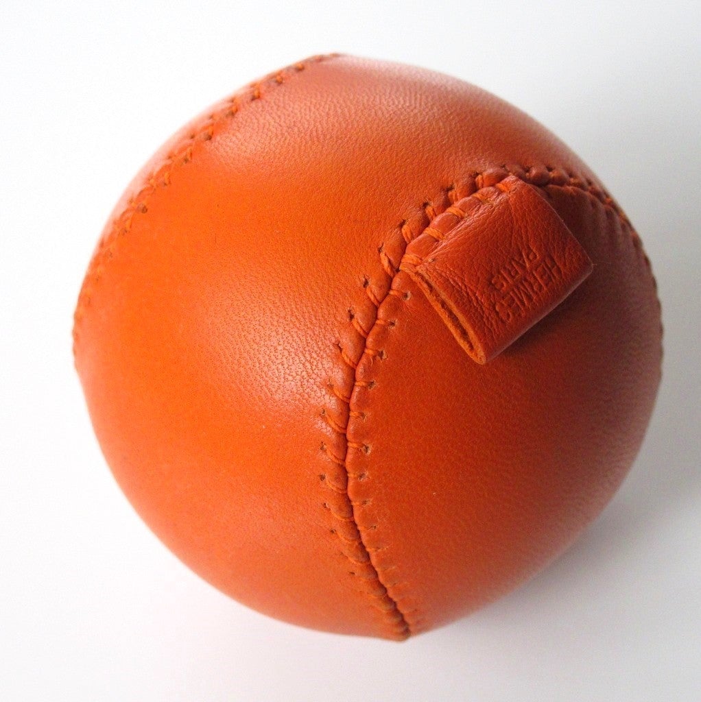 Hermes 2007 Orange Leather Hinokicho Anti Stress Small Ball, rare! - poupishop