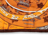 Hermes 2007 Orange/Marron Rare Collector for the 70 Years of the Brand JEU OMNIBUS Vintage Silk 70 cm, Box!