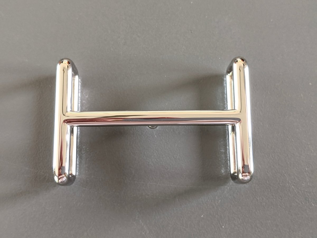 Hermes Plated Silver and Palladium IDEM Buckle H 32mm, New in Orange Pochette!