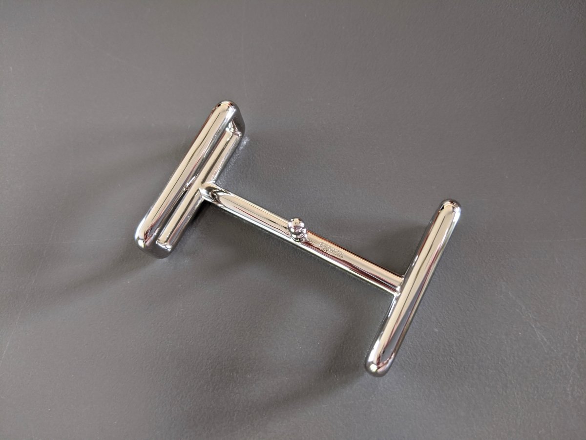 Hermes Plated Silver and Palladium IDEM Buckle H 32mm, New in Orange Pochette!